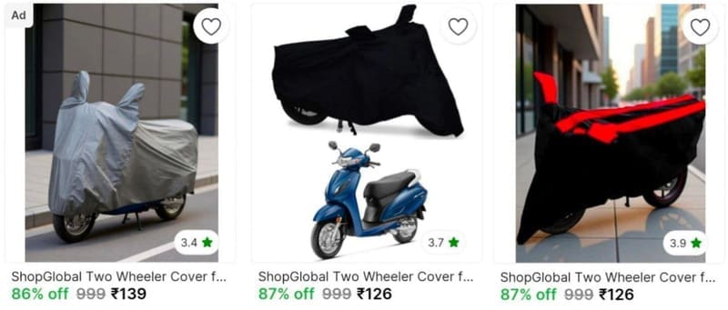 Bike & Scooty Covers From ₹126