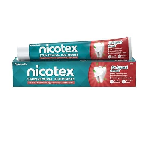 Cipla Nicotex Stain Removal Toothpaste | Teeth Whitening, Pl...