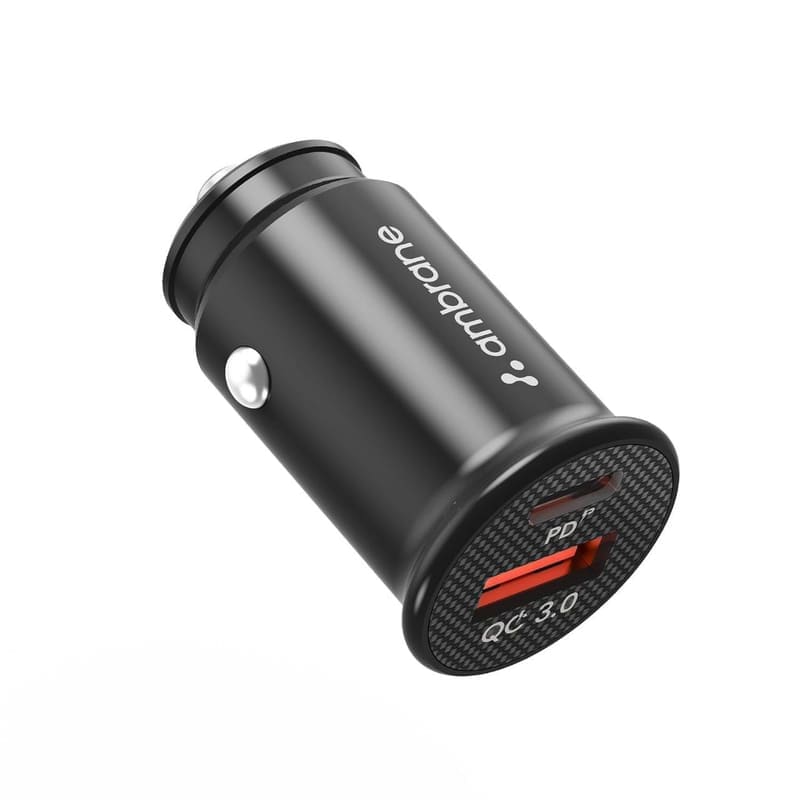 🔥🔥Ambrane 22W Fast Car Charger | Dual Port PD + QC | Type C & USB Car Adapter
