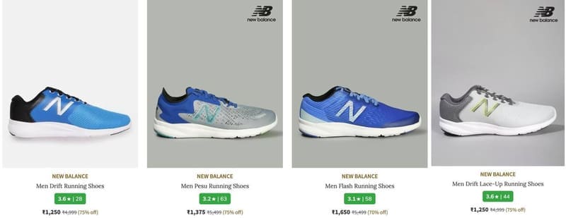 AJIO Loot : Upto 75% Off On New Balance Shoes & Clothing.
