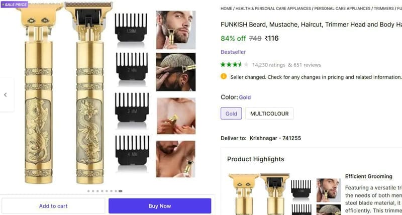 🔥  Rechargeable Trimmer for Women @ ₹116