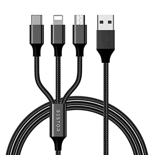 BESTOR 3-in-1 Multi Charging Cable  Nylon Braided Fast Charg...
