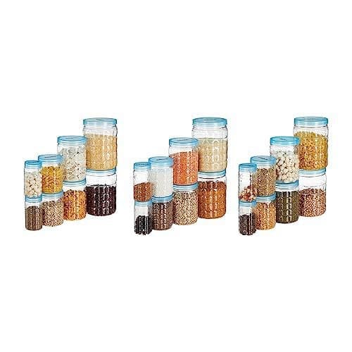 Amazon Brand - Solimo Checkered Jar Container Set of 24 | 20...