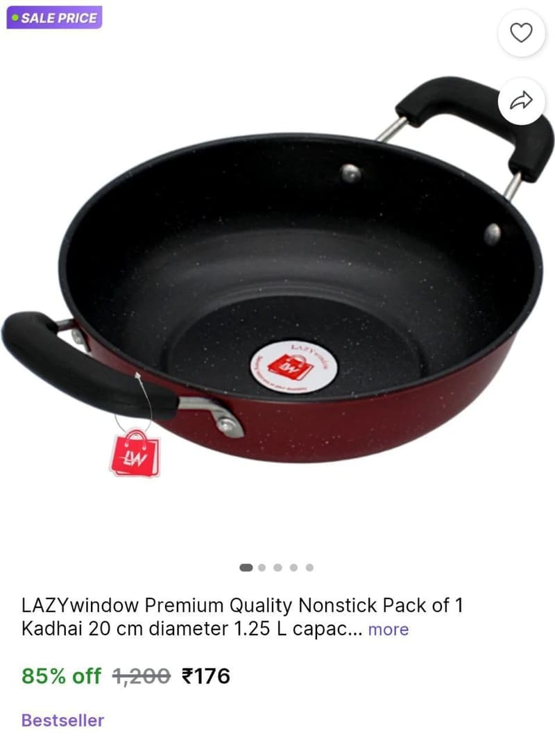 🔥  Premium Quality Nonstick Kadhai @ ₹176