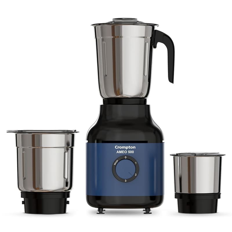 🔥🔥Crompton Ameo 500W Mixer Grinder with Powertron Motor & Motor Vent-X Technology