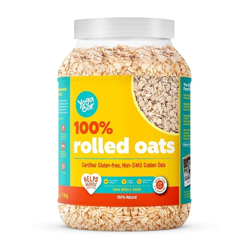 🔥🔥Yogabar 100% Rolled Oats 1 kg Jar | Premium Golden Rolled Oats