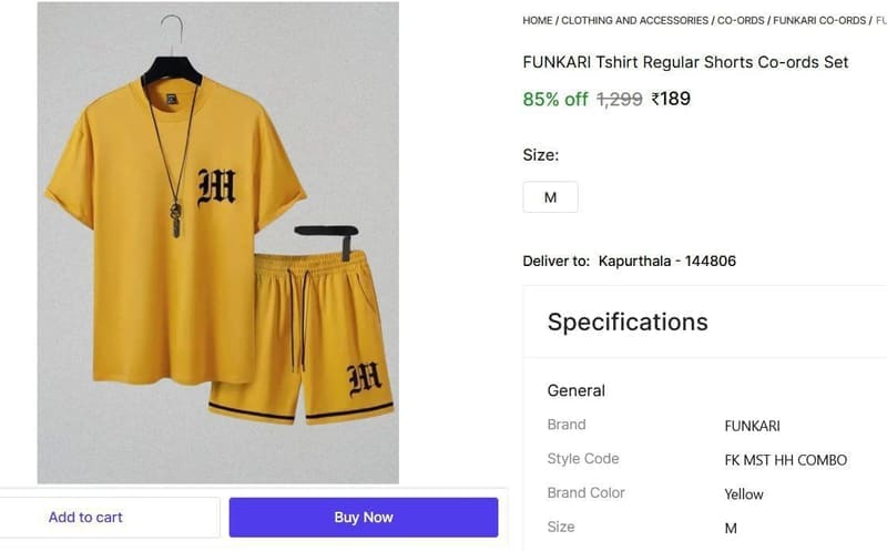 Co-ords Set  ₹189