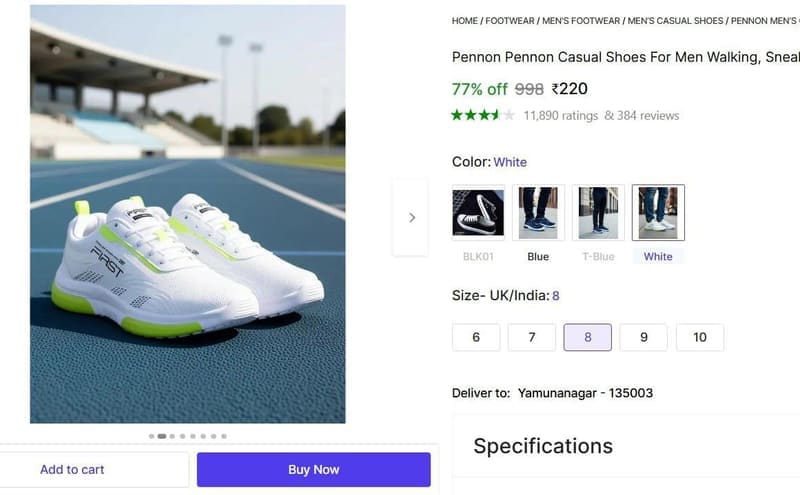 Running Shoes For Men  ₹220