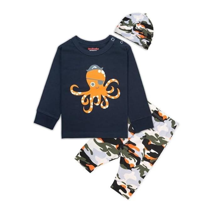🔥🔥Real Basics Cotton Clothing Sets for Boys & girls - Unisex Clothing sets Full Sleeve T-shirt Pant & Cap