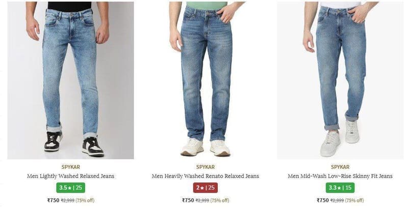 Ajio Loot : Upto 85% Off On Men’s Jeans.