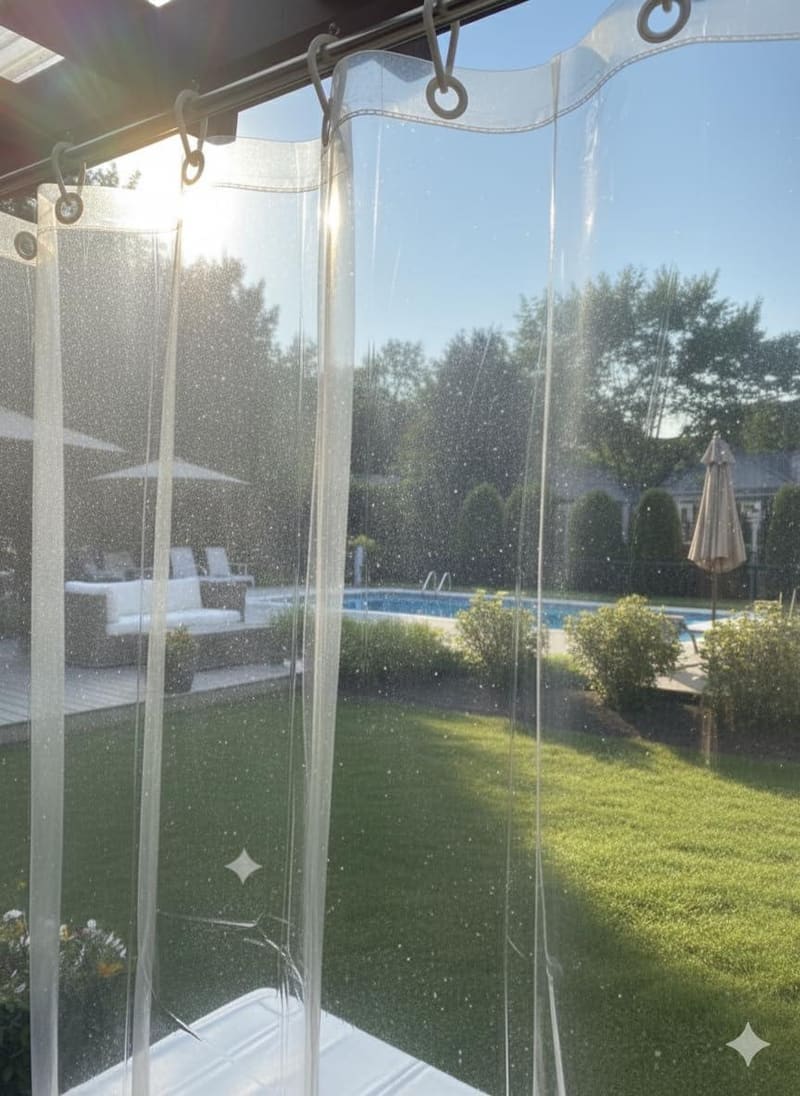 🔥🔥CASA-NEST Transparent PVC AC Curtain (4.5ft x 9ft) with 8 Hooks