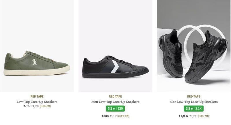 Ajio | Red Tape Shoes at Upto 83% Discount