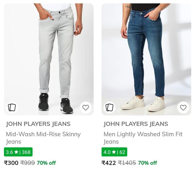 AJIO : Upto 80% Off : John Players Clothing