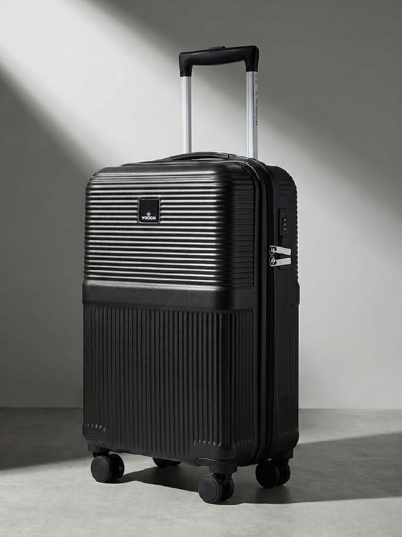 WROGN Qubo Textured Cabin Hard Suitcase Trolley Bag- 37L