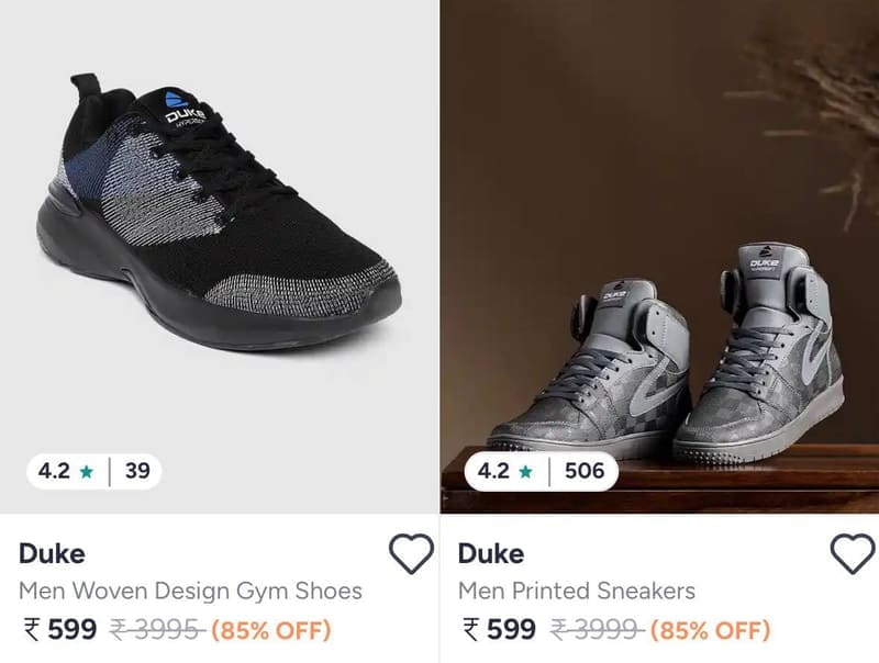 Myntra : Upto 85% Off On Duke Shoes.