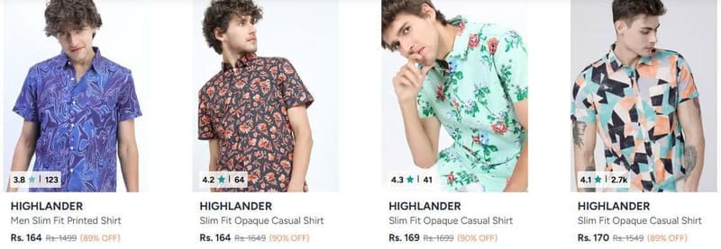 Highlander Shirts from ₹164