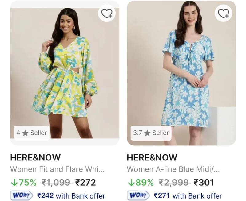 Upto 90% Off On Women's Dresses.