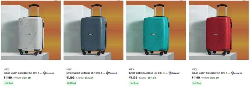 Loot : Upto 86% Off On HRX Luggage Starts @1199.