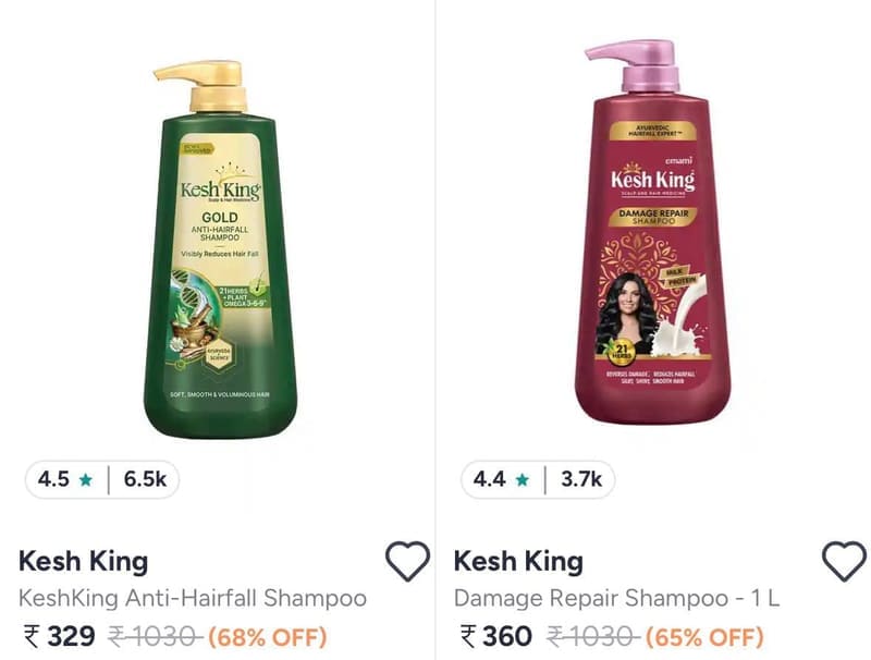 Kesh king shampoo and hair oil upto 65% off