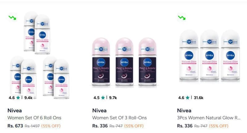 Myntra : Nivea roll ons upto 55% off