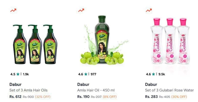 Myntra : Dabur Amala and Gulabari upto 30%