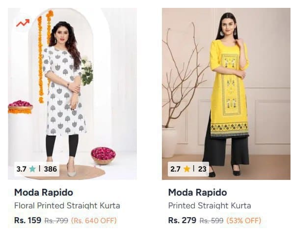 Myntra : Moda Rapido kurta @ 159 rs