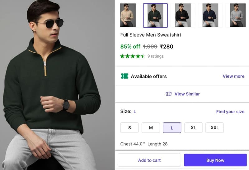🔥LOOT : Men's Sweatshirt at ₹280