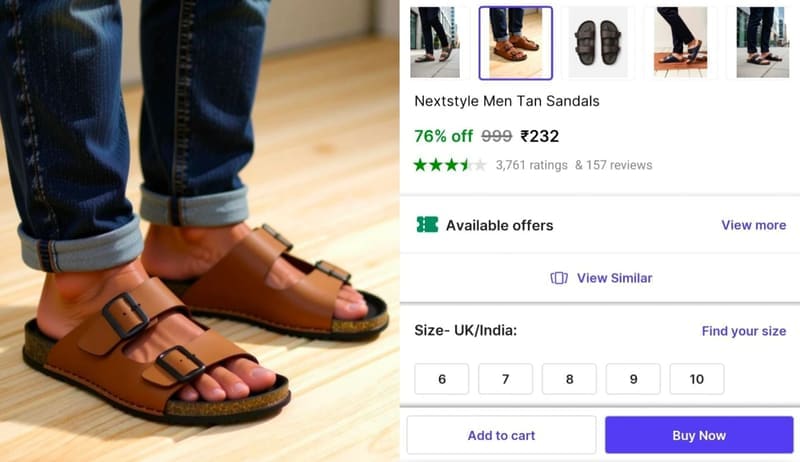 🔥GRAB : Men's Sandal at ₹232