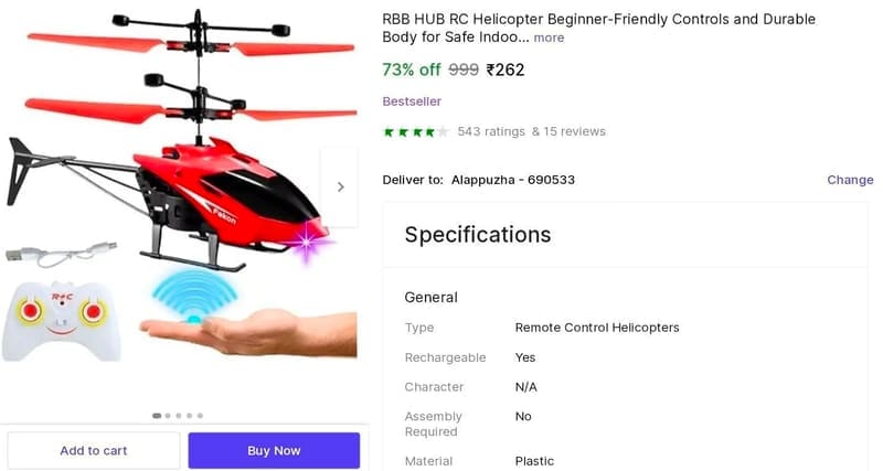 🔥Remote Control Helicopter at ₹262