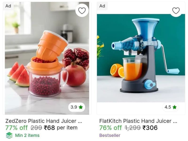 Hand Juicers Starts  ₹68