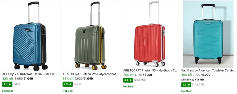 🔥  Loot : Upto 90% Off On Top Brands Luggage.