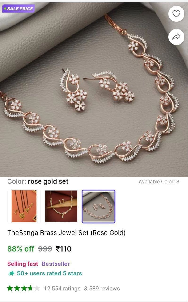 Brass Jewel Set  ₹110