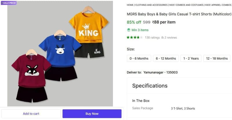 💥 Boys & Girls Casual T-shirt Shorts