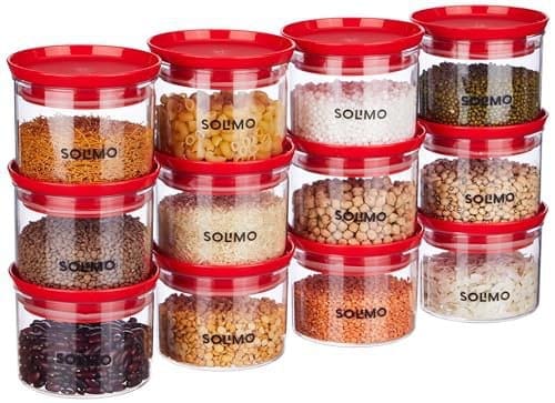 Amazon Brand - Solimo Plastic Storage Jar and Container Set ...