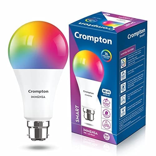 Crompton 9-Watt B22 WiFi Smart LED Bulb Compatible with Amaz...