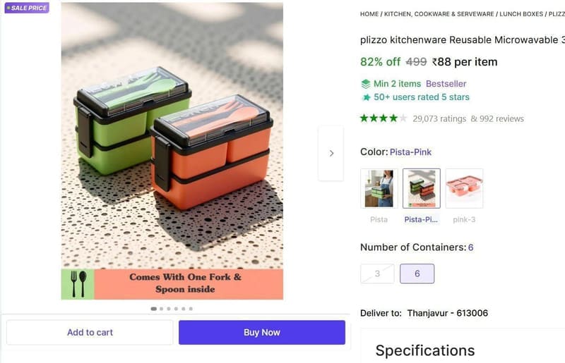 💥 Grab : Lunch Box @ ₹88