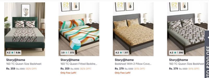 Premium Double Bedsheets Starts @359.