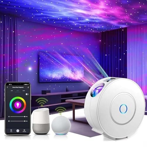 🛒 TECPHILE Smart WiFi Galaxy Starlight Projector Night Light with App & Voice Control, Scheduling, Timing, Adjustable Brightness & Speed, Compatible with Alexa & Google Home for Kids, Room Decor
