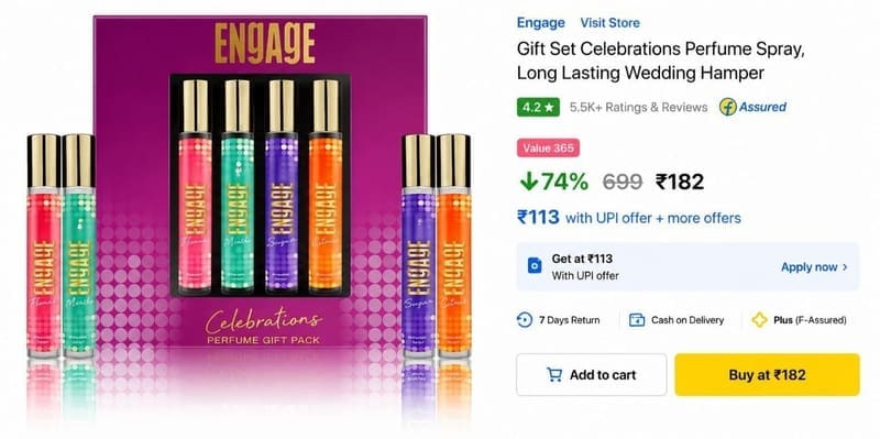 🔥 Pack of 4 Perfume Combo @ ₹182