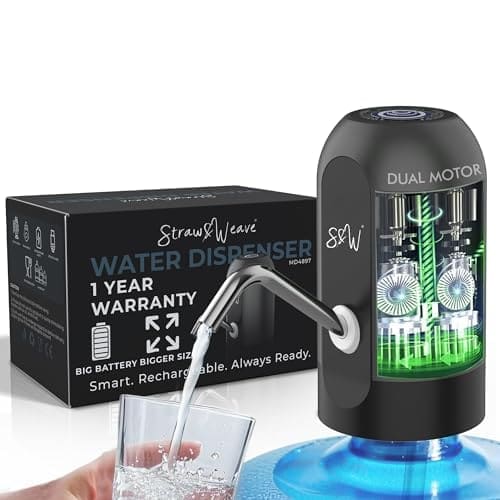 🛒 Automatic Water Dispenser Pump for 20 Litre Bottle | Big Battery - Portable USB Rechargeable Water Pump Dispenser for Home, Office | 1 Year Warranty, White