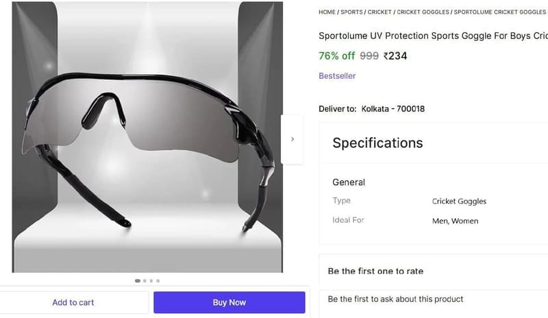 🔥  UV Protection Sports Goggle @ ₹234
