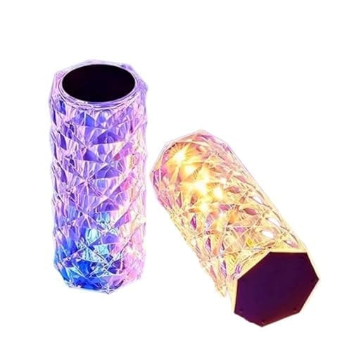 🛒 Rose Crystal Diamond Table Lamp – 16 Color Changing LED Rose Lamp with Remote | USB Rechargeable Crystal Table Lamp, Touch Bedside Lamp, RGB Rose Night Light for Bedroom Decor, Romantic Night Light