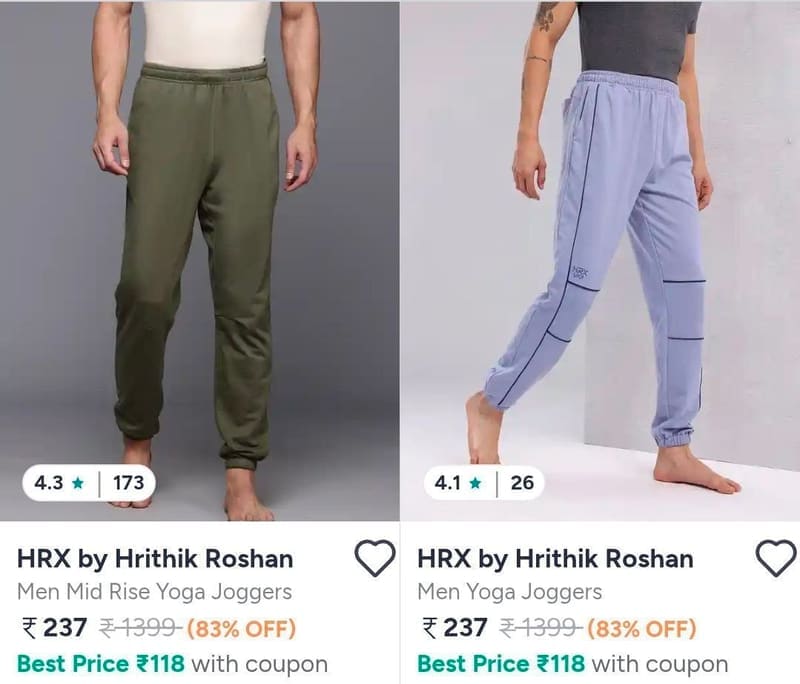 Myntra : Upto 83% Off On HRX Clothing.