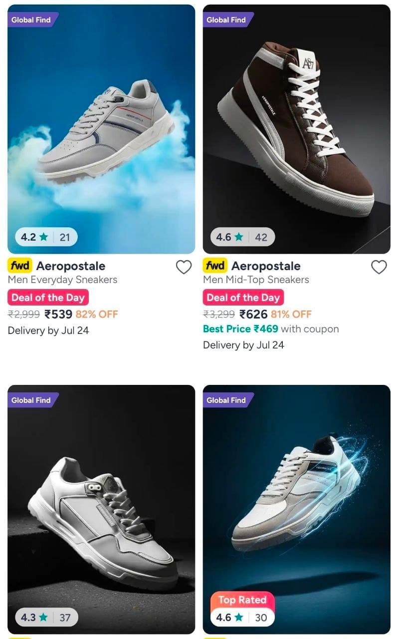 Myntra Loot : Upto 82% Off On Aeropostale Shoes.