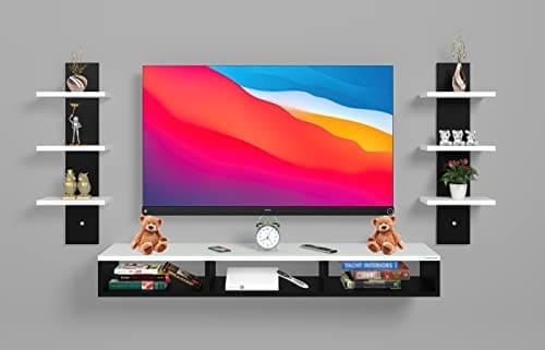 Odestar Engineered Wood Wall Mounted TV Unit, with TV Stand ...