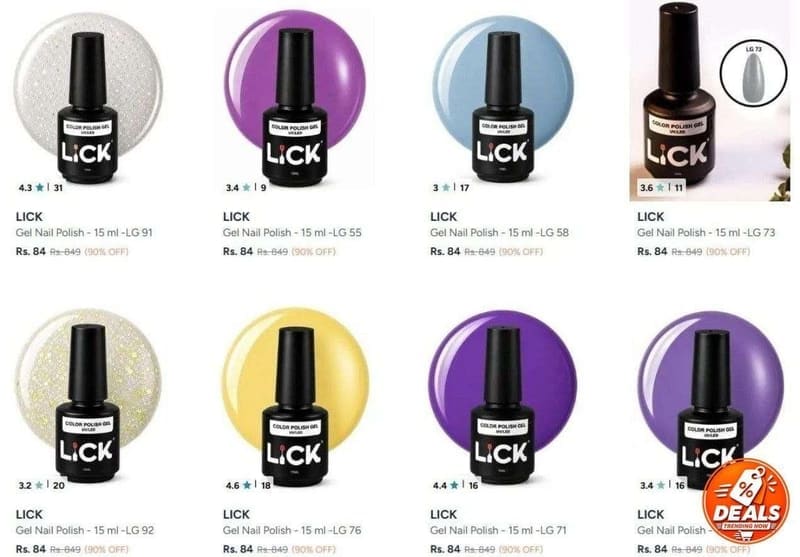 🛍️ Lick Nail Polish at ₹84.