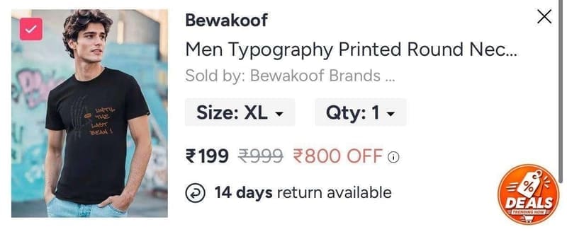 🛍️ Men Tshirt at ₹199.