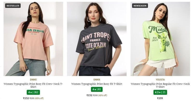 Ajio | Topwear Clothing Under @199
