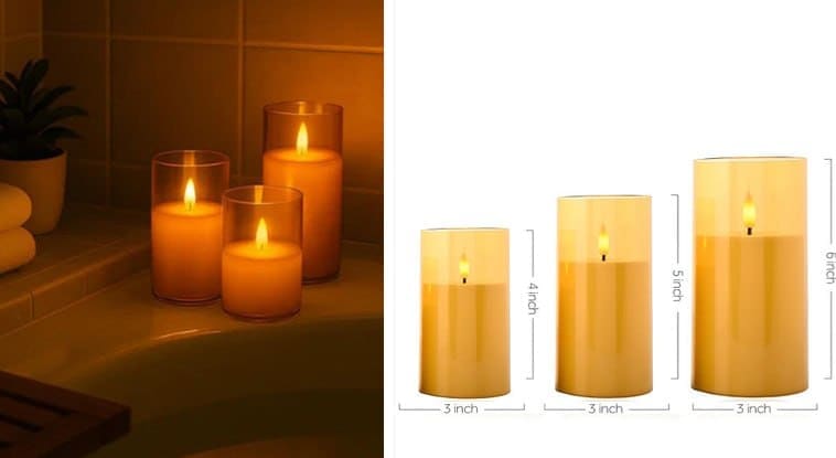 🔥 EarthCraft Set of 3 Flameless LED Candles 🕯✨
