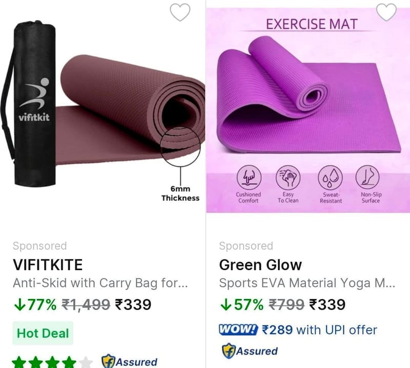 Flipkart | Fitness Mantra Yoga Mats Upto 77% Off